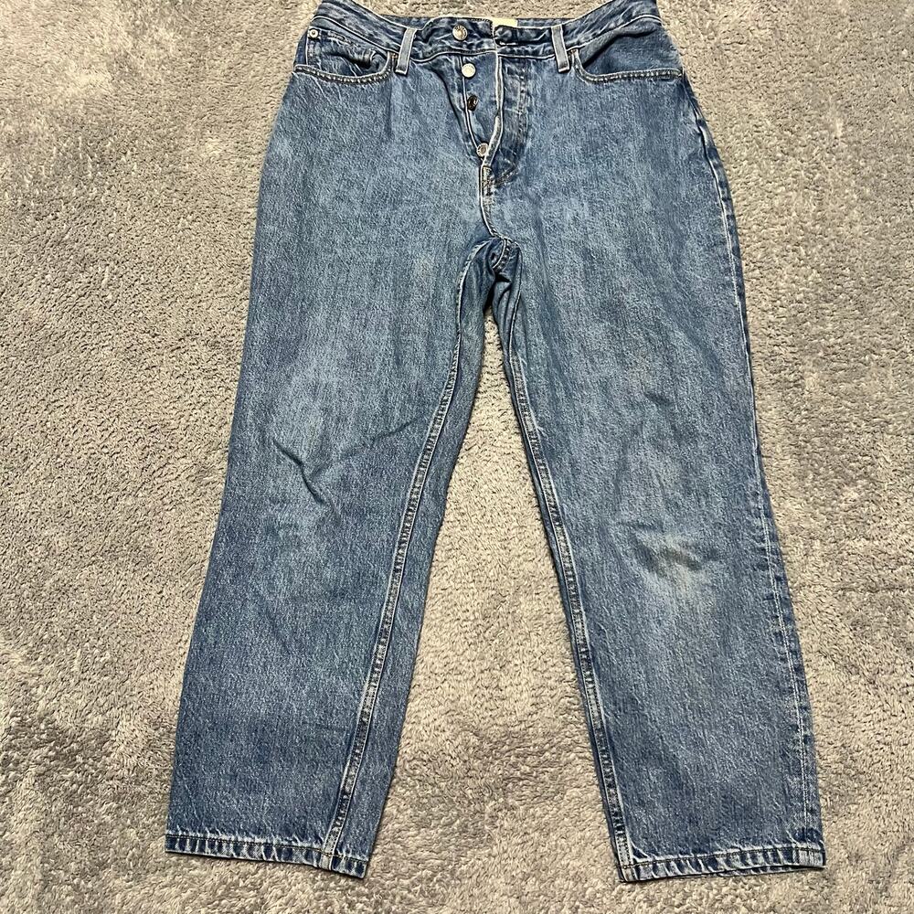 Everlane Jeans Womens 31 Ankle Curvy 90s Cheeky Straight High Rise Blue Pants